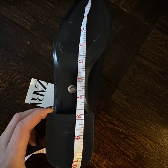 NWT | Zara Black Mesh and Suede Mary Jane Block Heels | Size 8 / 39 - Picture 10 of 13